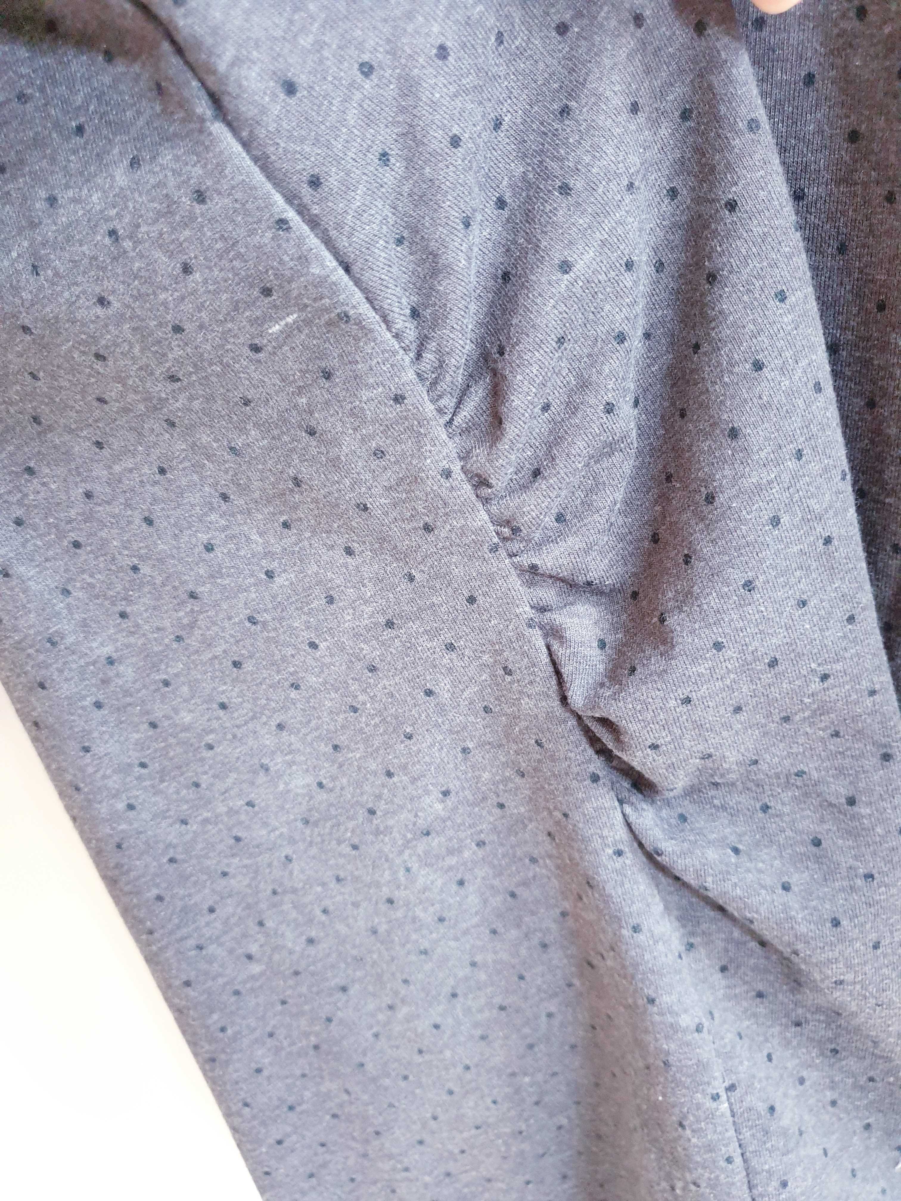 Grafitowa szara bluzka ciążowa w kropki H&M Mama 42