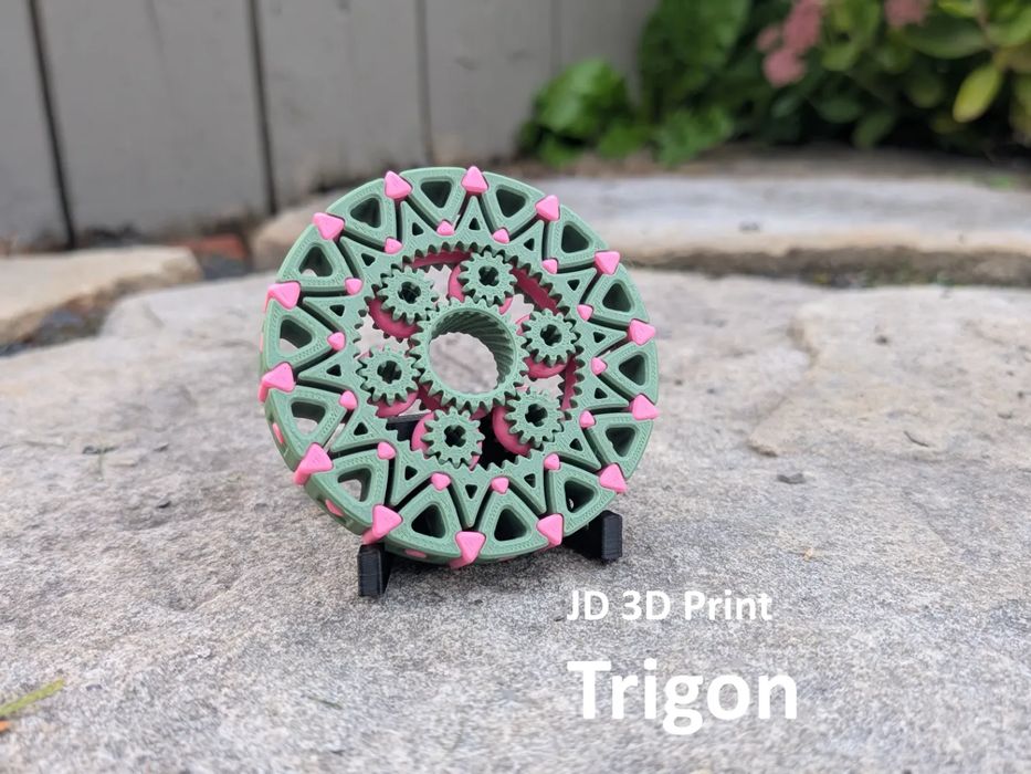 Girador Fidget Spinner Trigon com Engrenagens