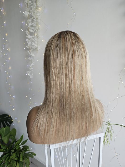 Topper Karina włosy naturalne mix blond z refleksami mikroskóra