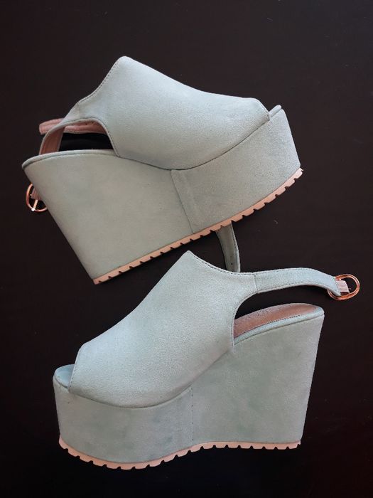 Sandálias verde água NOVAS