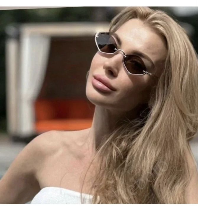 Сонцезахисні окуляри  ромби металева оправа, фото реал