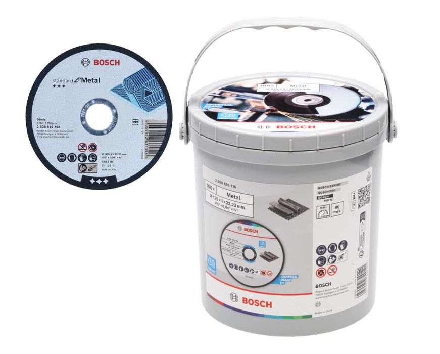 BOSCH Tarcza Standard, prosta, 125×1×22,23mm, w wiaderku 100 szt.
