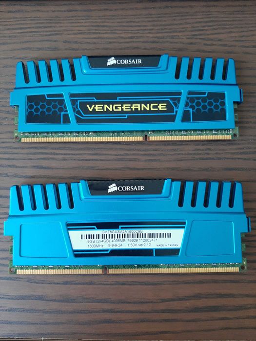 Memorias Corsair DDR3 1600MHz 8GB (2x4GB) C9 - Azuis