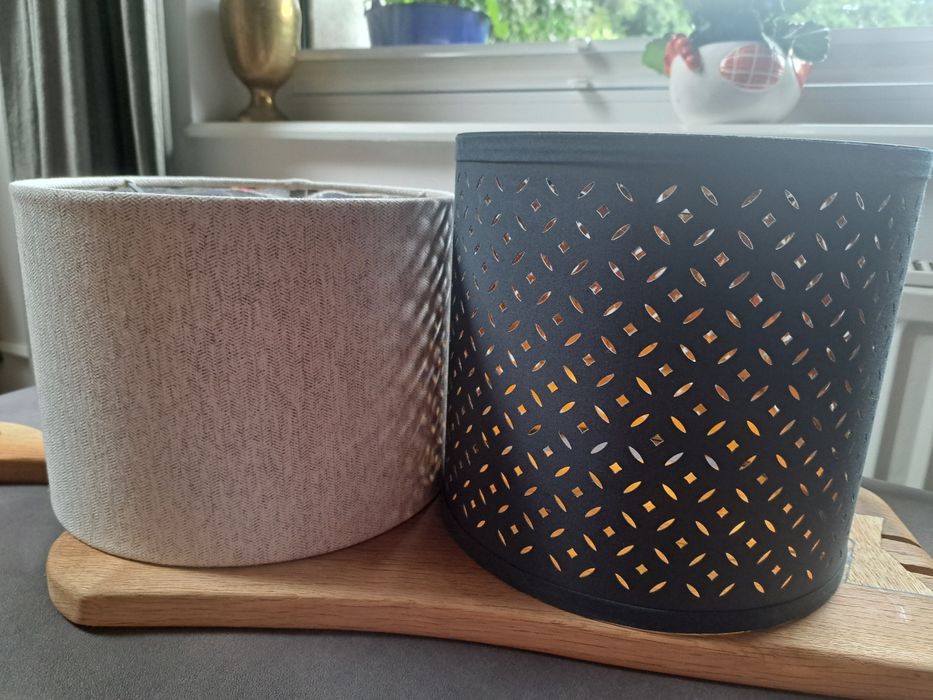 Klosz do lampy, abażur szary i niebieski