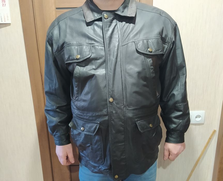 Кожаная мужская куртка.