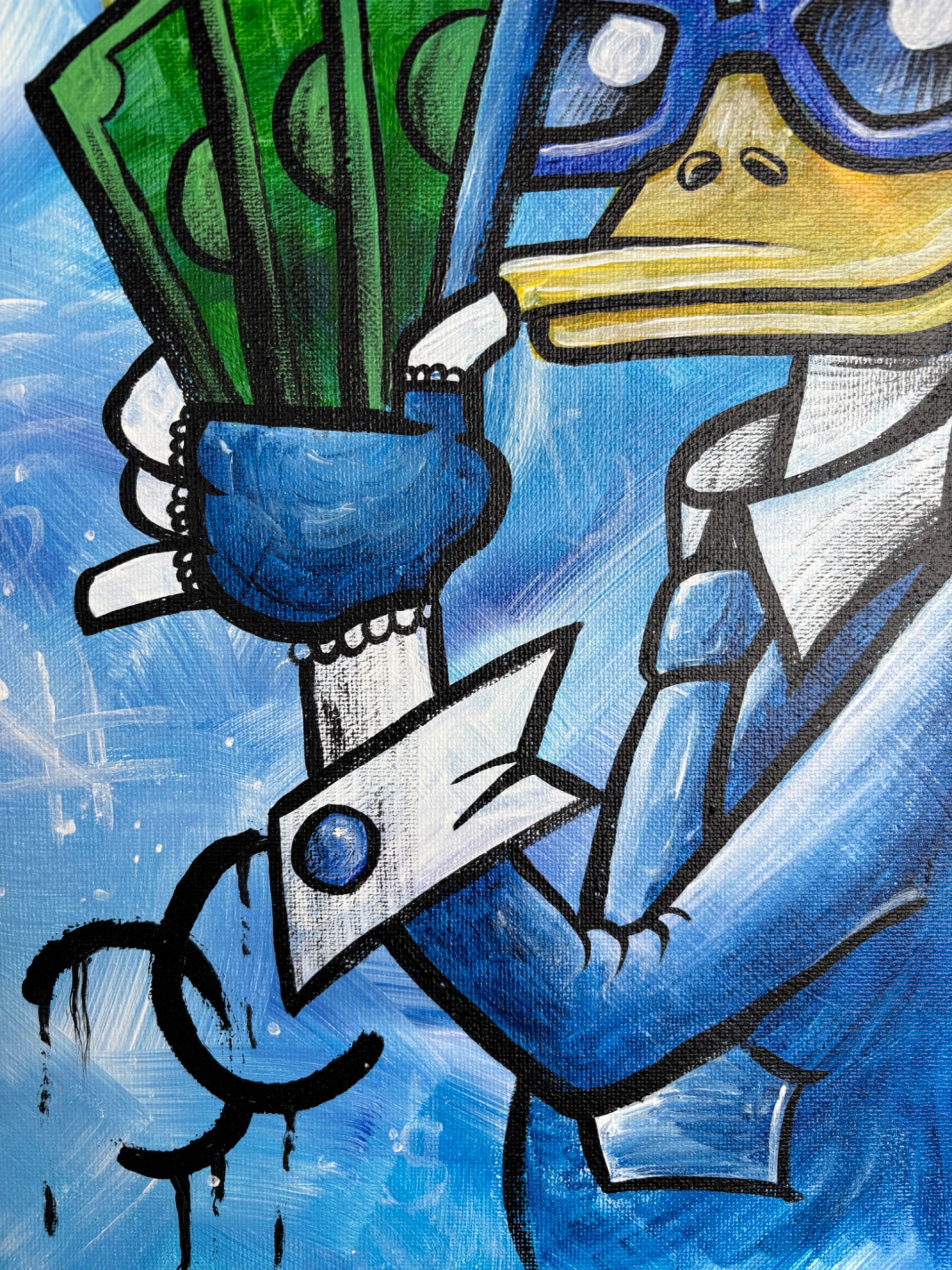 Obraz pop-art – Donald Duck, ręcznie malowany, unikat