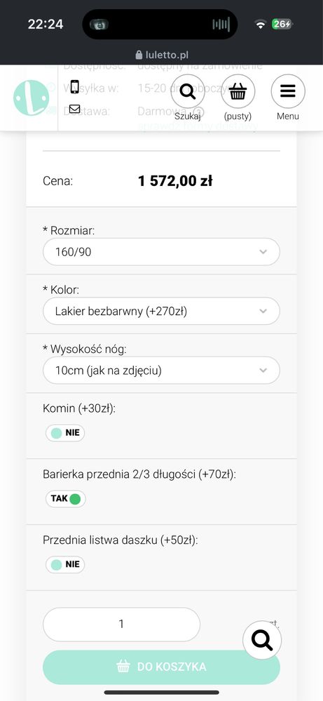 Łóżko domek luletto