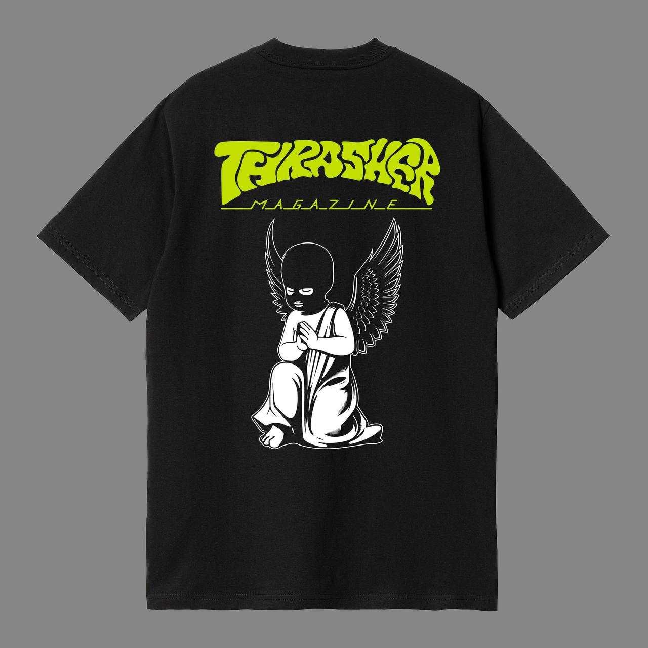 Футболка thrasher трешер tresher черная ангел бандана