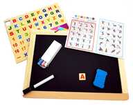Drewniana Tablica Kredowa Magnetyczna + Puzzle
