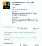 Dwa bilety Ed Sheeran 15.08.2025
