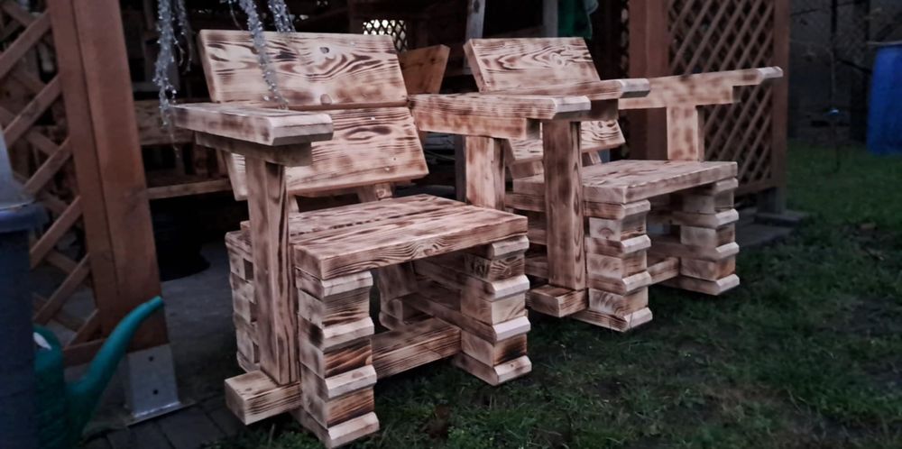 Rzemieślnicze fotele ogrodowe bardzo wygodne i solidne