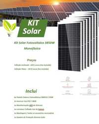 Kit Solar Fotovoltaico 3850W Monofásico Telhado Liso