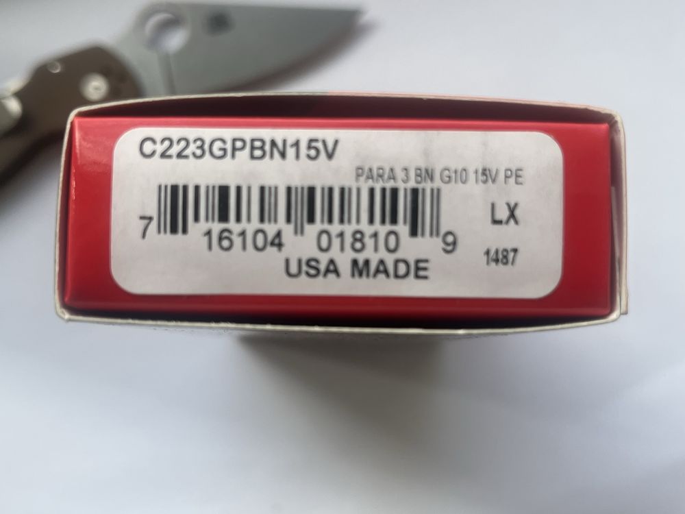 Нож складной Spyderco Para 3 CPM 15V Spint Ran