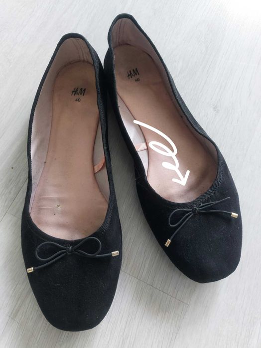Czarne baletki H&M buty damskie 40
