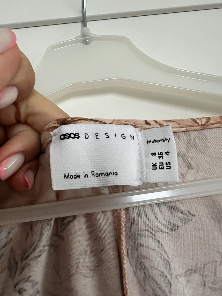 Sukienka ciazowa ASOS maternity kwiaty brudny roz