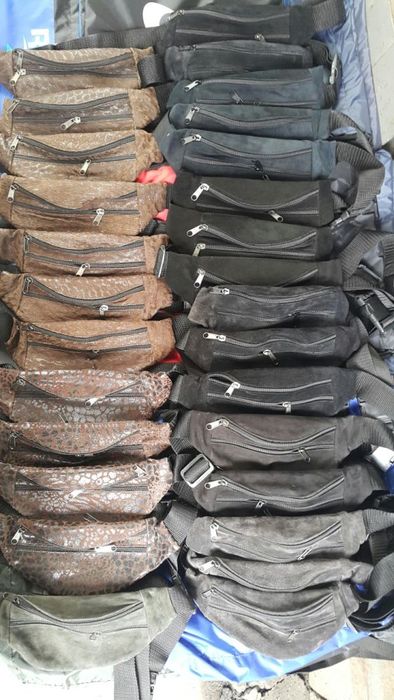 Бананка из натуральной кожи замши кожаная сумка на пояс плечо барсетка