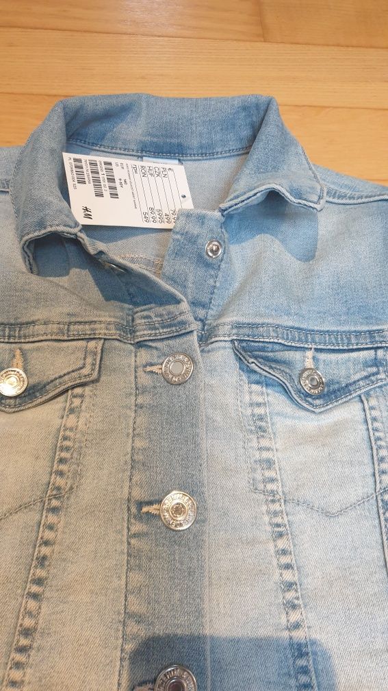 Kurtka jeansowa H&M 9-10 Katana miękka napki 140