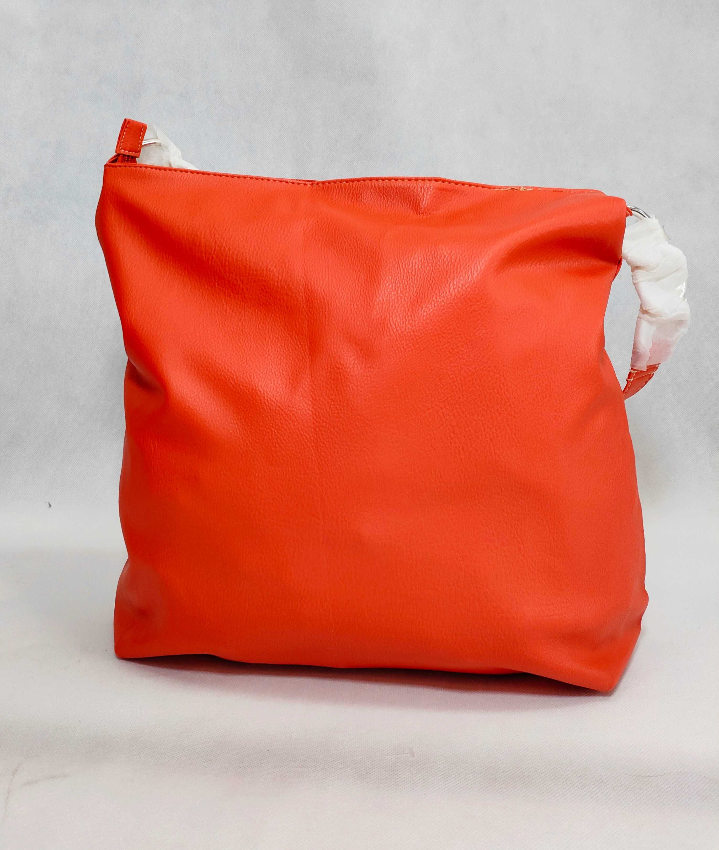 Torebka na ramię duża torba pojemna pomarańczowa LA REDOUTE TB002