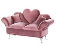 Szkatułka na biżuterię kuferek welurowy różowy sofa 15x24 cm