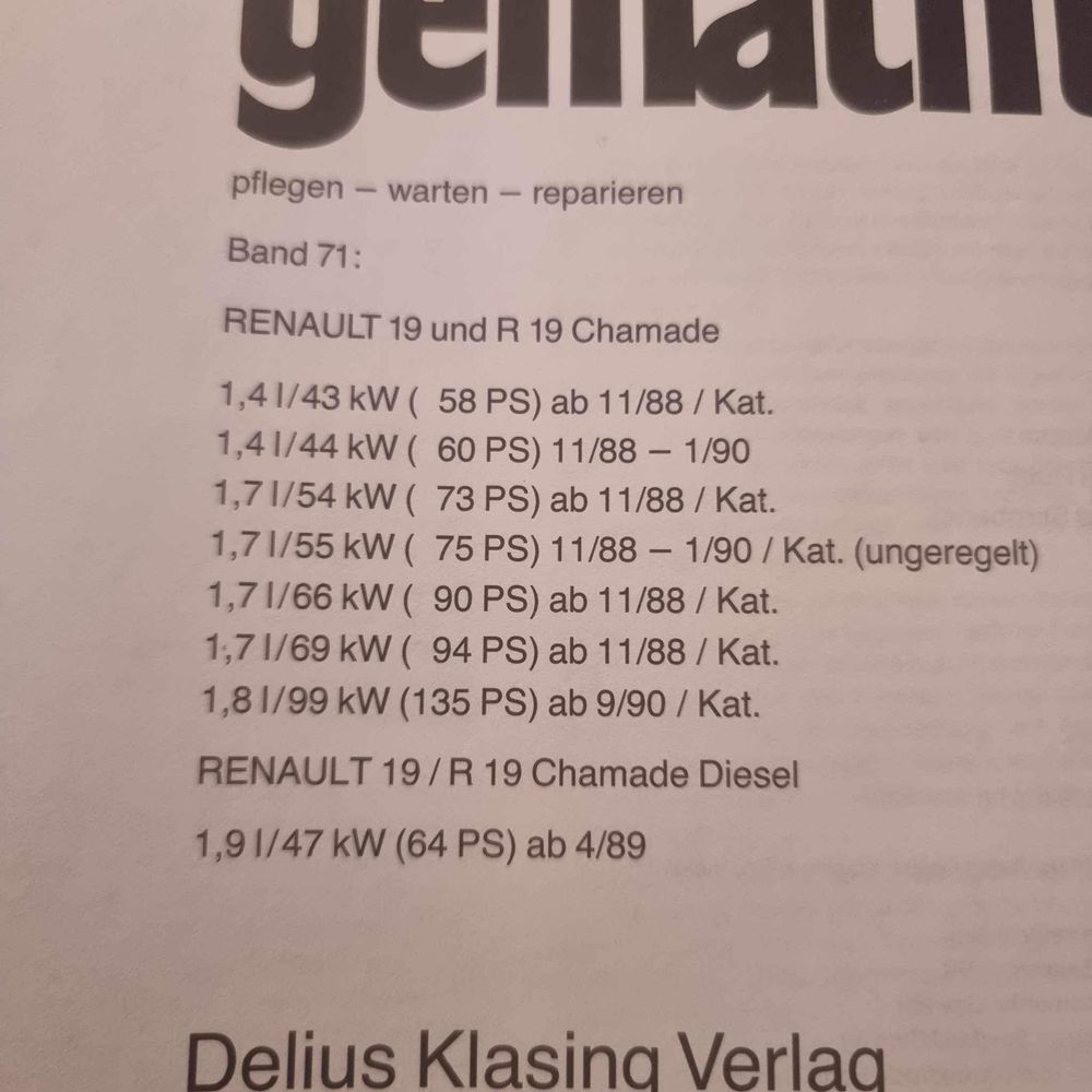 Sam naprawiam instrukcja obsługi Renault R19/Chamade