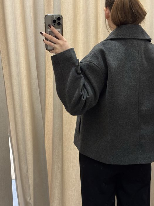 коротке двобортне пальто ZARA