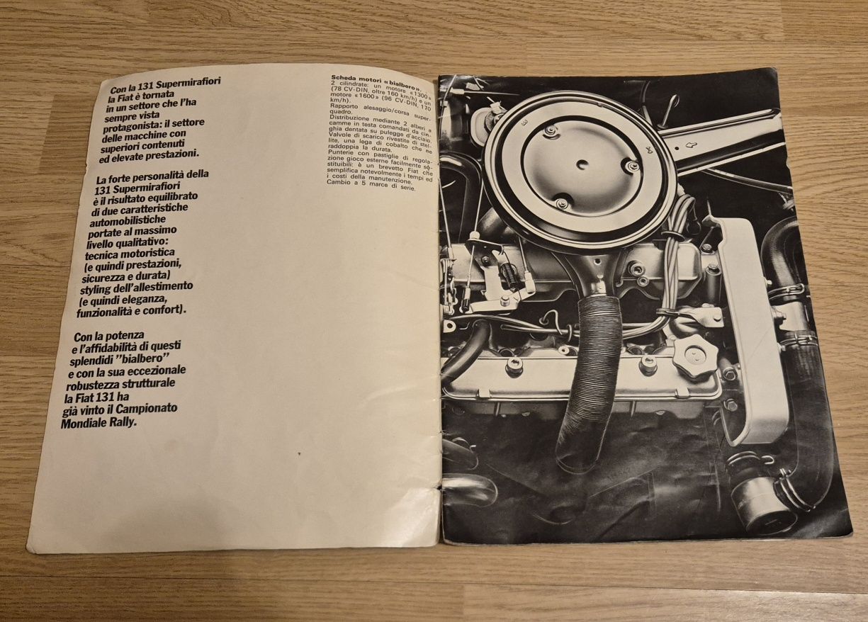 Broszura vintage Fiat 131 Supermirafiori lata 70 prospekt katalog PRL