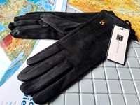 Code modne zimowe rękawiczki damskie nowe czarne