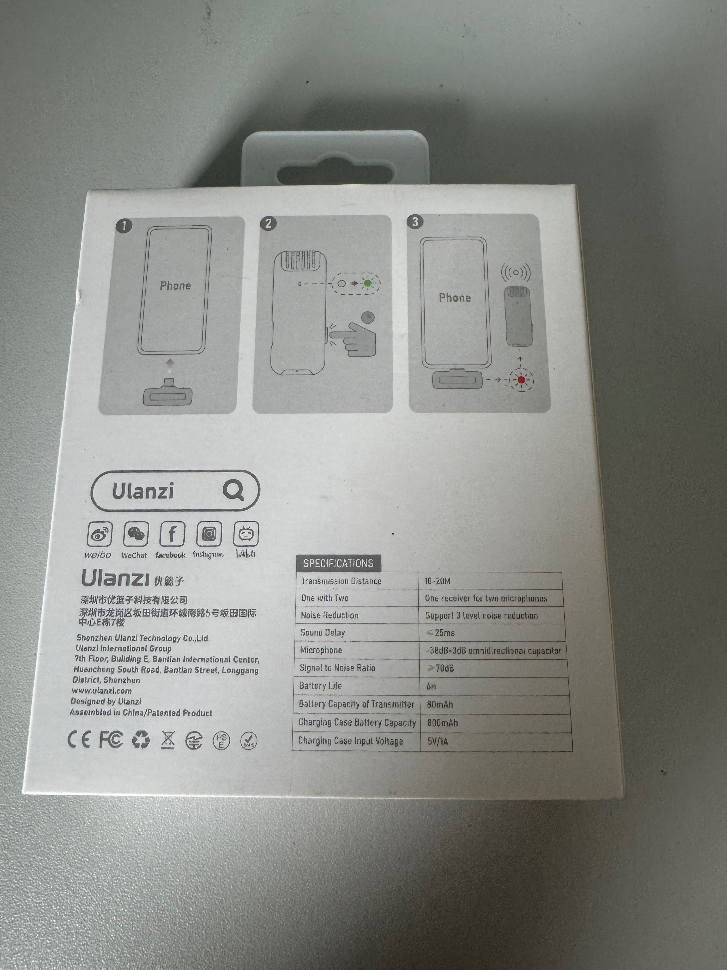 Bezprzewodowe zestaw mikrofonowy Ulanzi J12 IPhone
