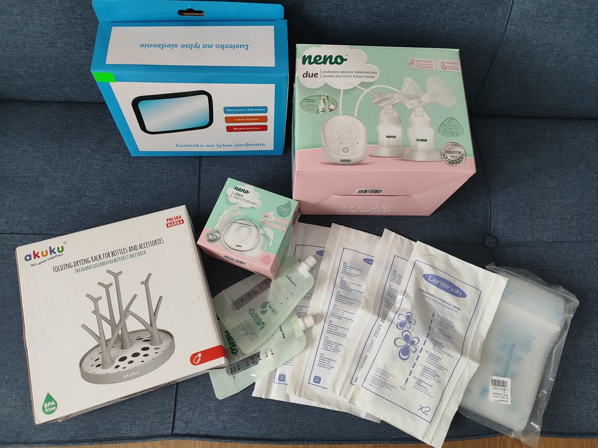 Laktator Neno duo +lusterko +suszarka na butelki