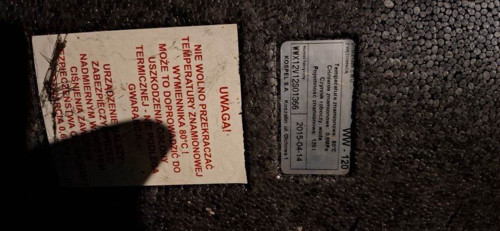Wymiennik ciepła CWU Kospel 120l