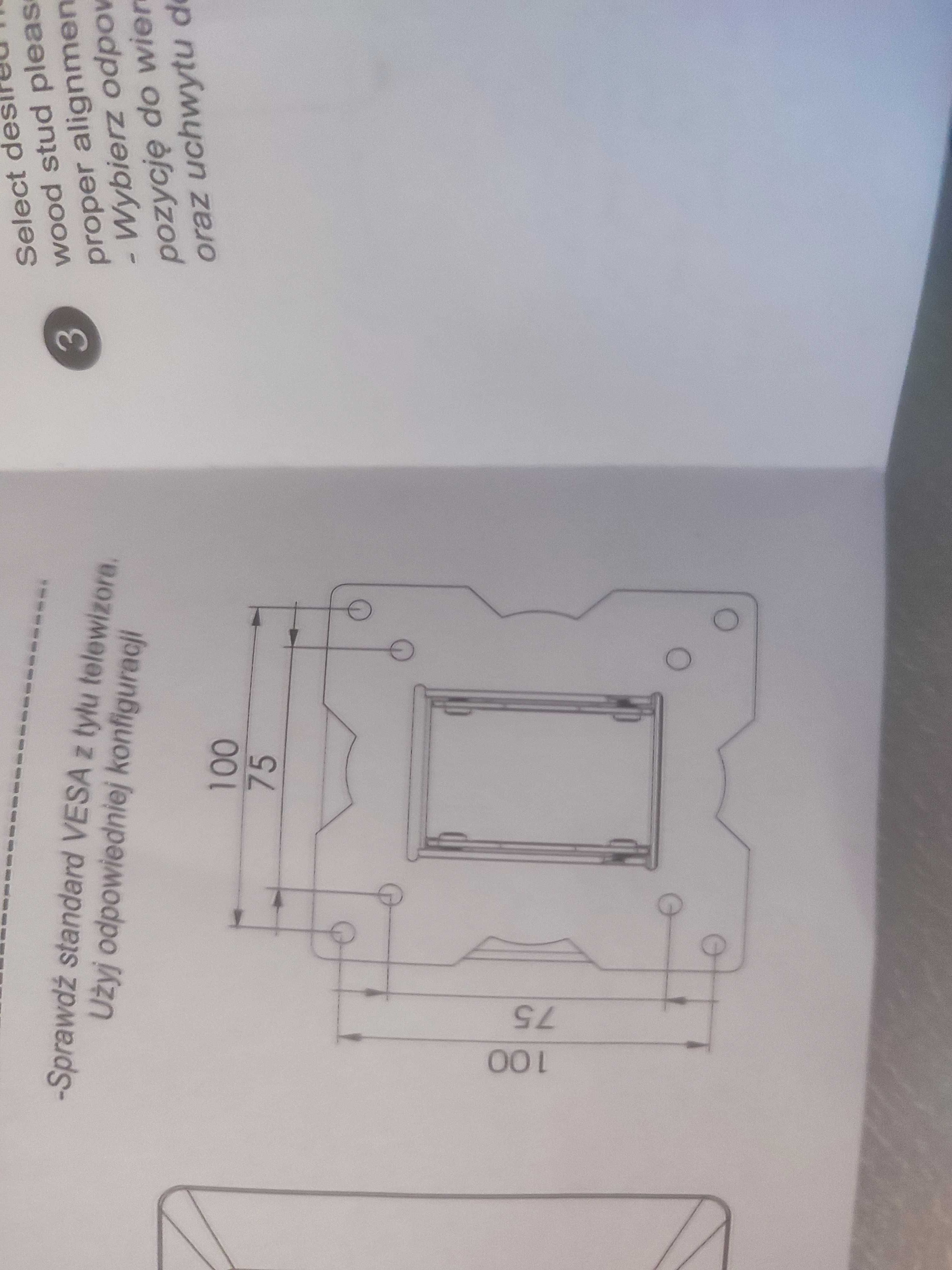 Wieszak do TV, monitora max 32 cale, 75x75 i 100x100, cena za sztukę