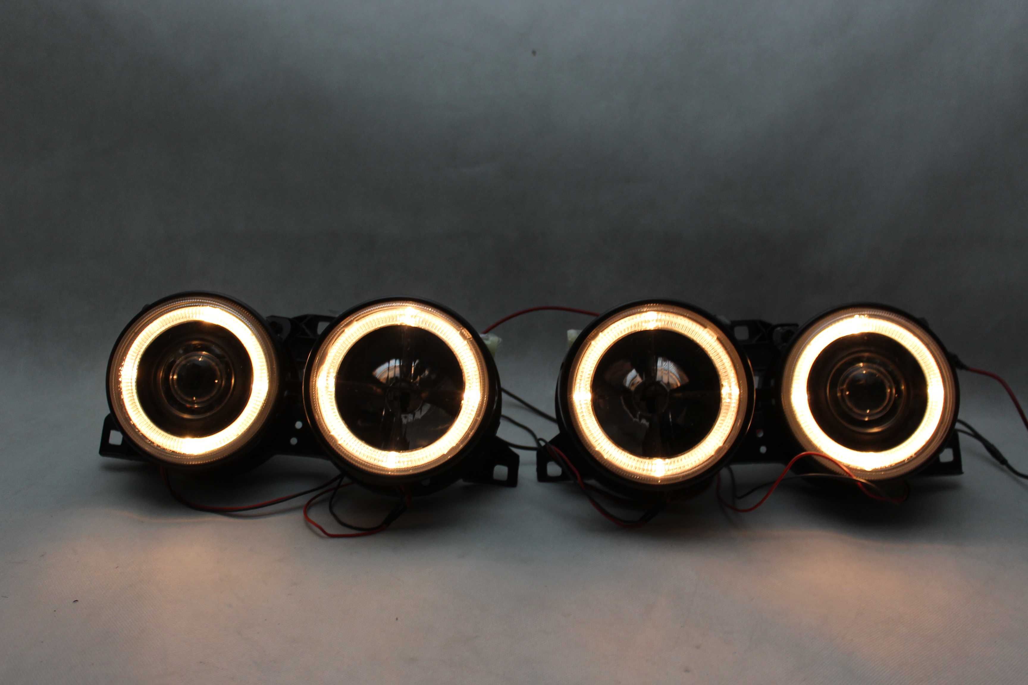 Lampy reflektory przednie przód BMW E30 82-94 RINGI ANGEL EYES Black 1