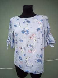 Koszula bluzka niebieska w kwiaty H&M rozm L