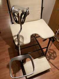 Fotel ginekologiczny vintage odnowiony czarno-kremowy