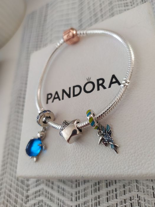 3 charmsy! Komplet zawieszek do Pandora żółw koliber gwiazdka