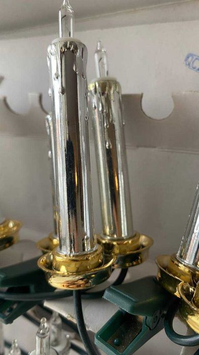 Гирлянда винтажная 3 свечи на одной прищепке