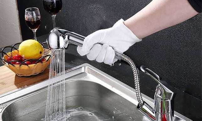 Bateria Zlewozmywakowa Z WYCIĄGANĄ WYLEWKĄ