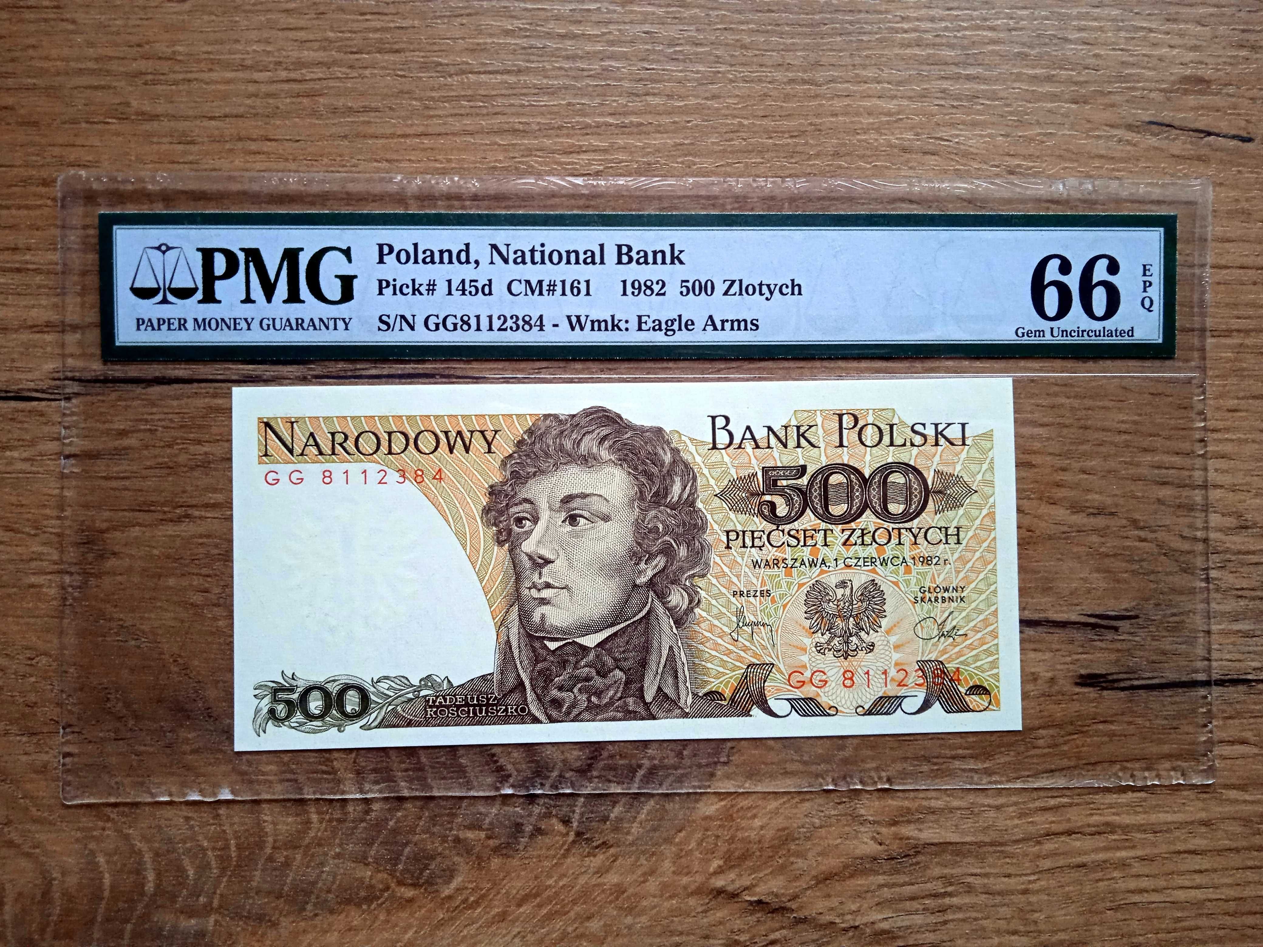 500 zł 1982  GG   UNC PMG 66