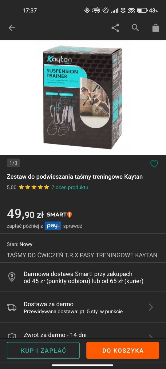 Nowe taśmy treningowe pasy zestaw do podwieszania 180cm