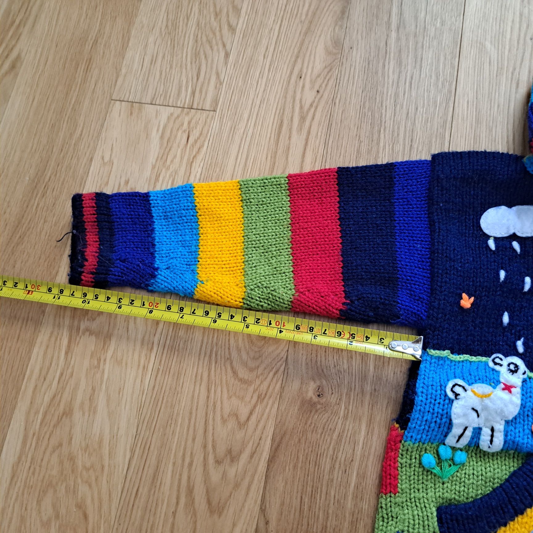 Sweter rozsuwany, góralski, 86, wełna, zwierzęta