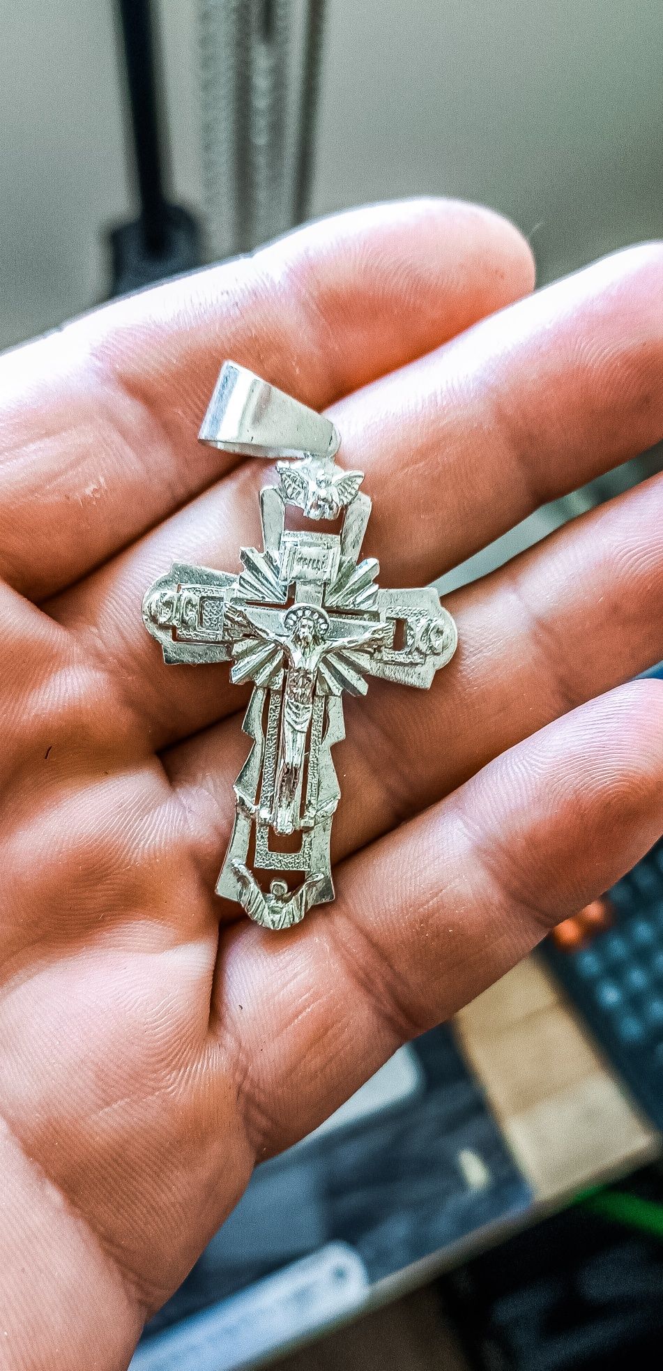 ПРАВОСЛАВНИЙ ХРЕСТ серебро серебрение изделия крестик мужской