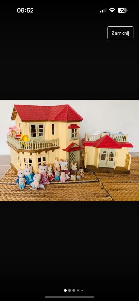 domek sylvanian families+ cream house. wyposazenie i figurki.