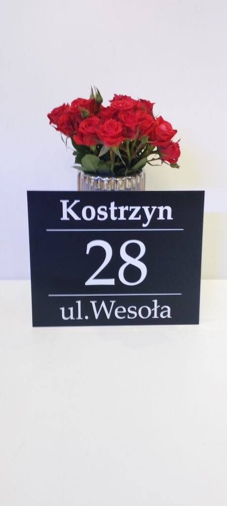 Złota srebrna elegancka Tabliczka adresowa personalizacja