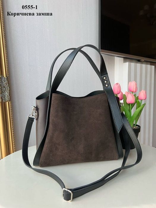 Сумочка жіноча з натуральної замші/штуч.шкіри