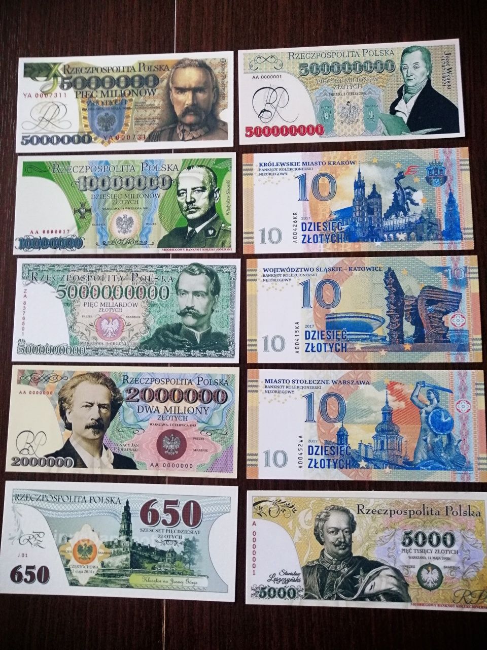 Polskie banknoty kolekcjonerskie projekty.