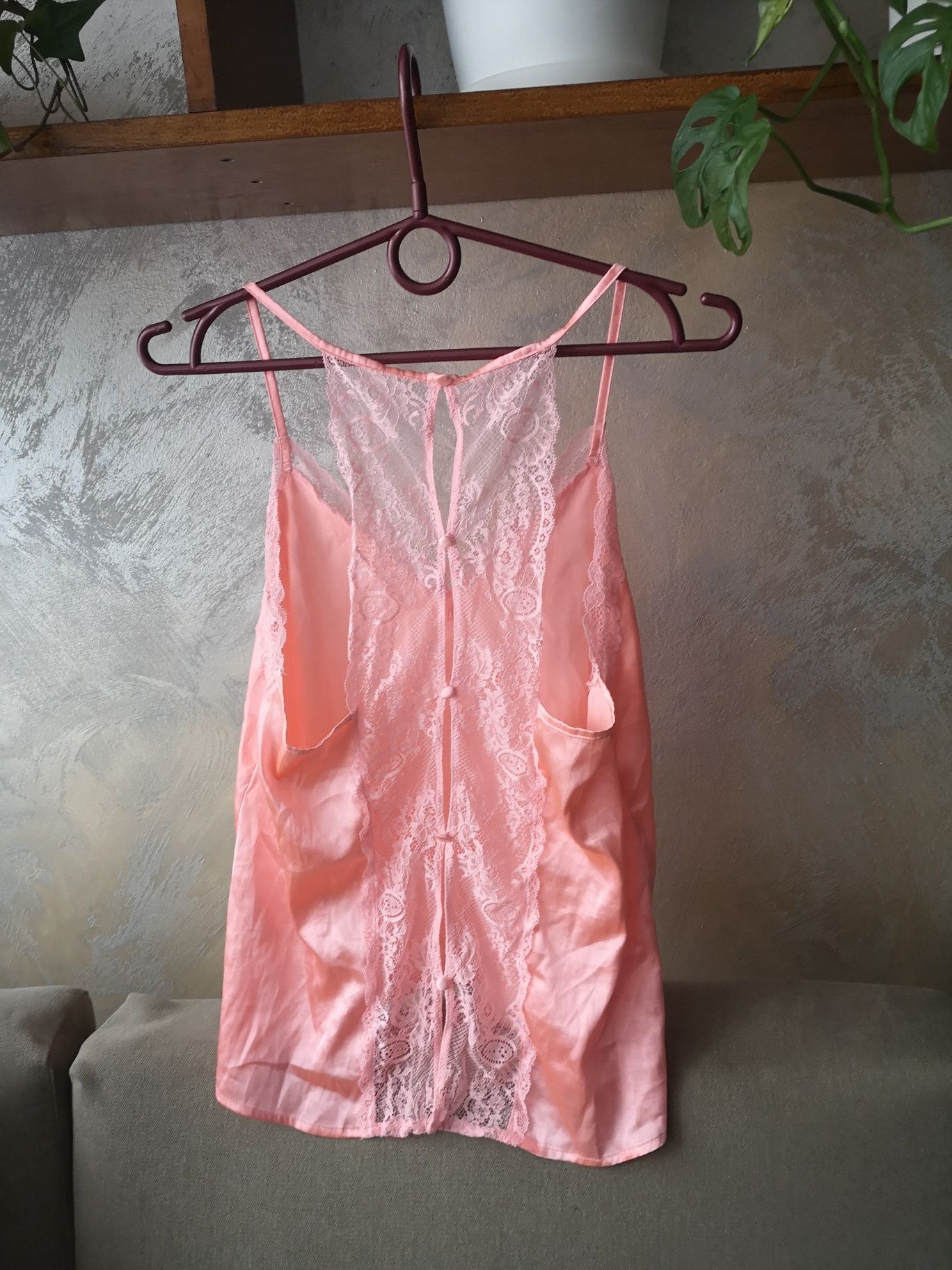 Różowa Satynowa bluzka do spania pidżama S amisu
