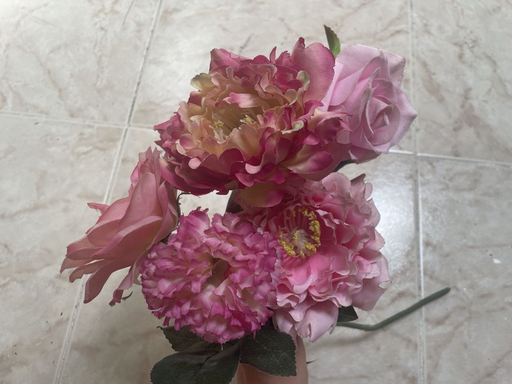Conjunto de 5 flores cor de rosa