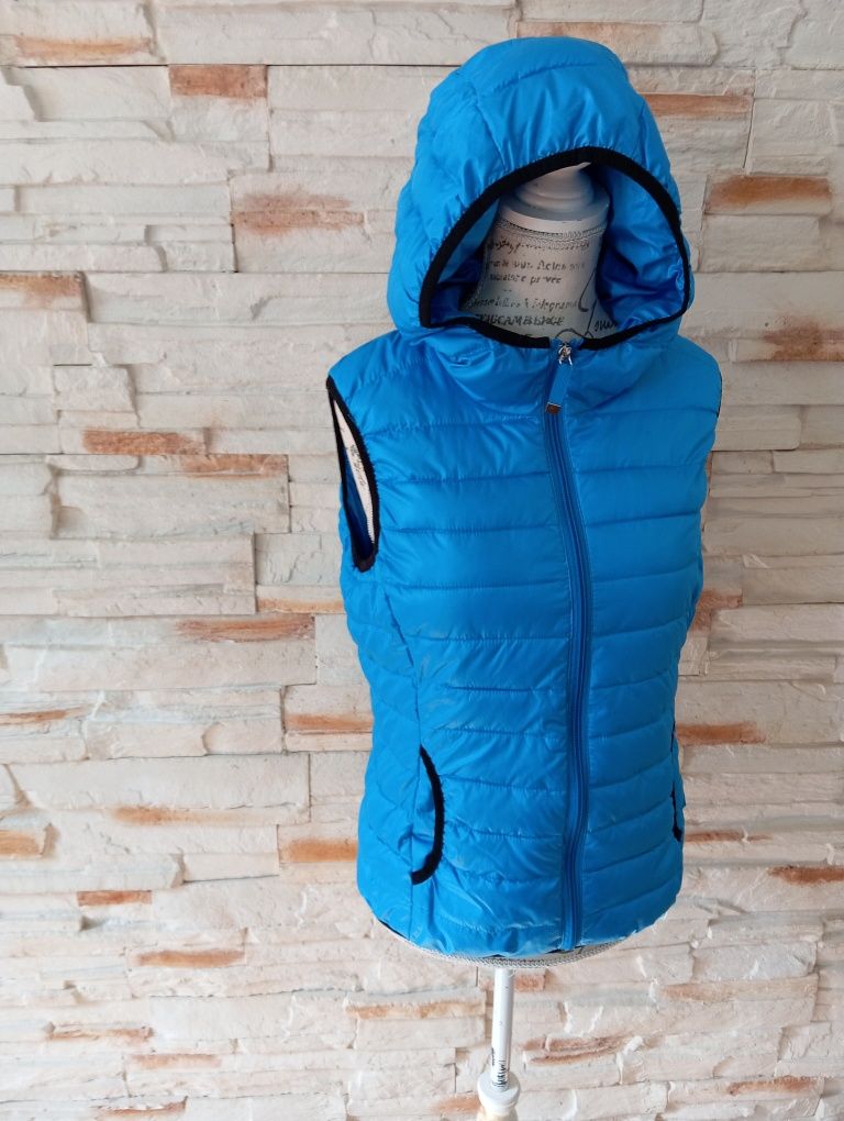 Bezrękawnik kamizelka niebieska unisex kaptur FB SISTERS r.XS.   S.T.J