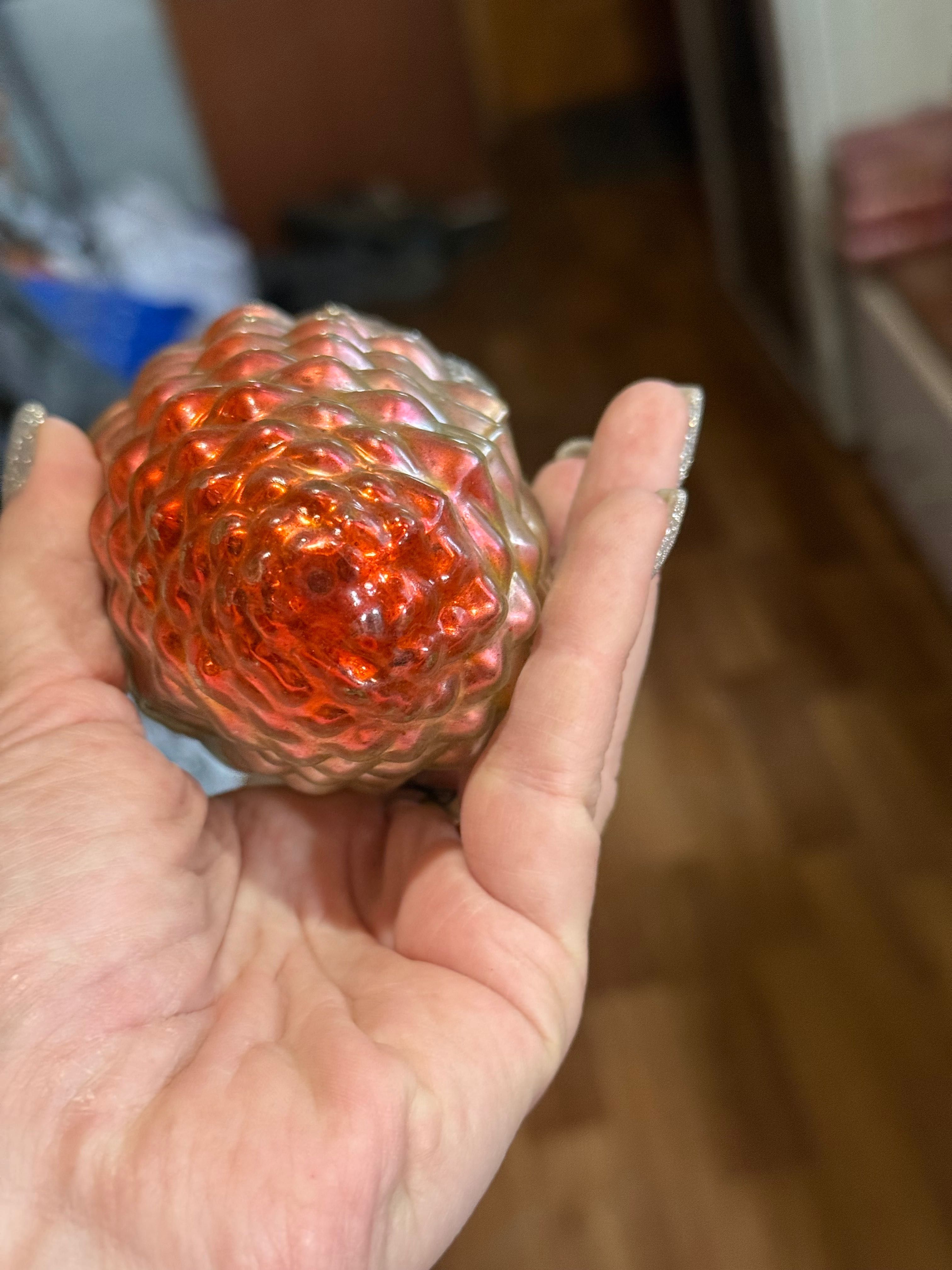 Большая Новогодняя игрушка Шишка 15 см ссср