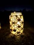 Lampion świecznik z makramy